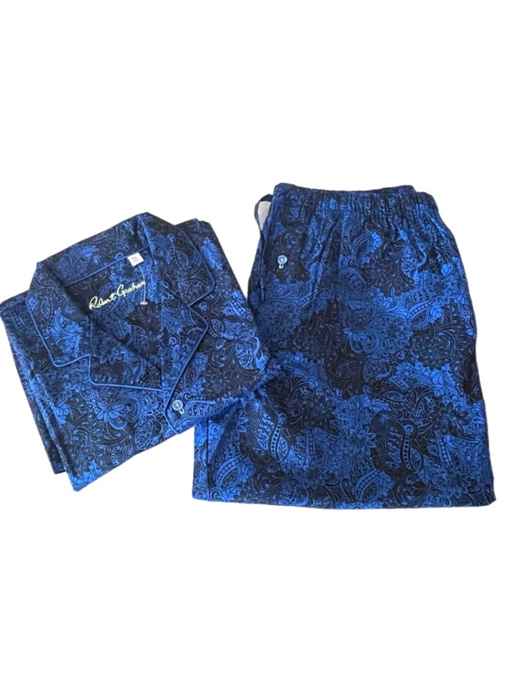 Robert Graham Blue and Black Paisley Men's Pants